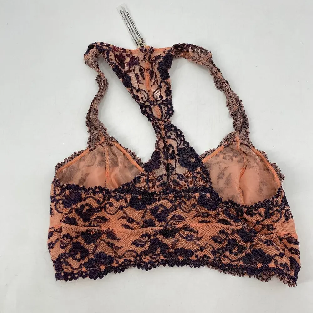 Free People purple coral lace bralette